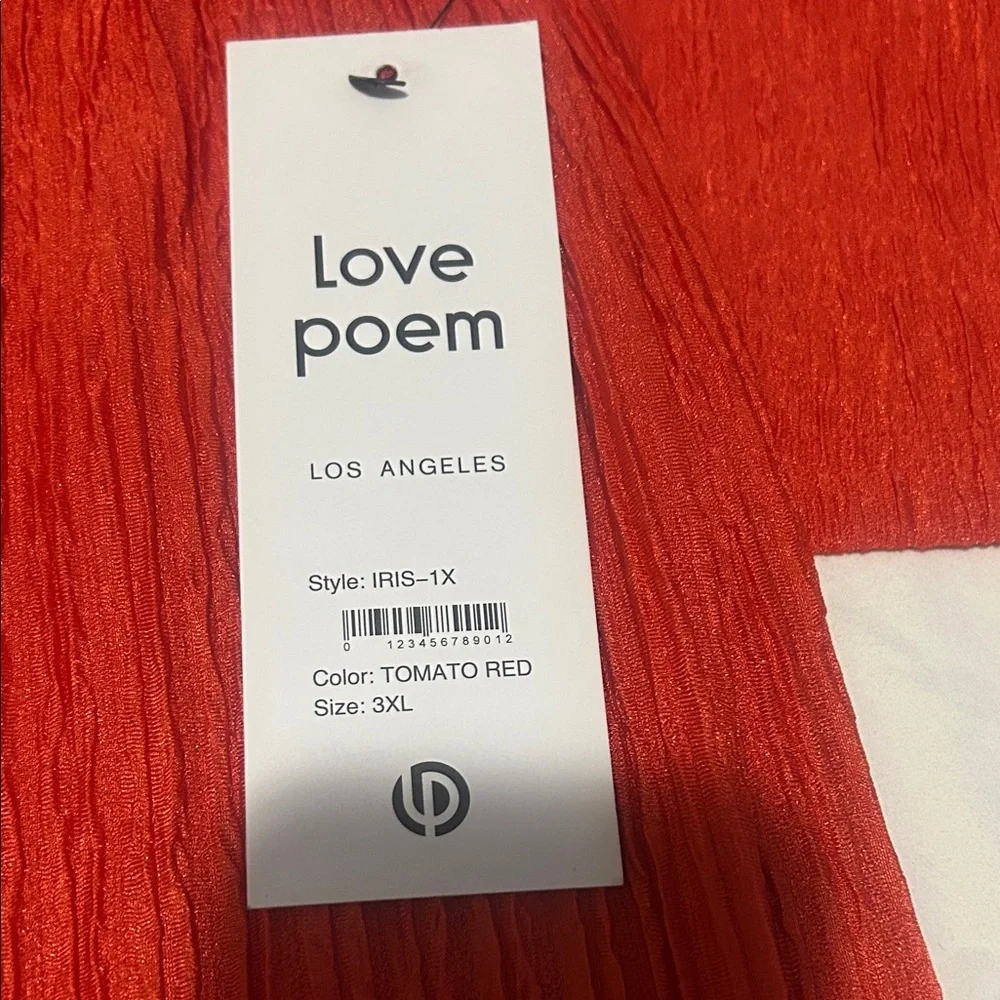 Love Poem Bright tomato red color Sleeveless Top and Pants Set - Picture 4 of 4